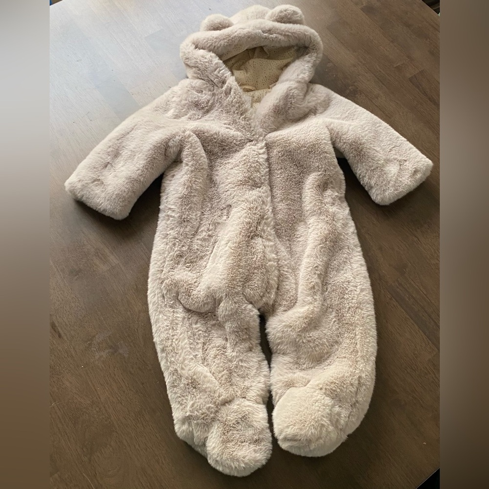 ZARA baby faux fur fuzzy winter suit